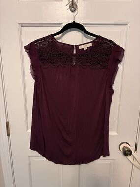Loft sleeveless blouse in burgundy purple, size XL